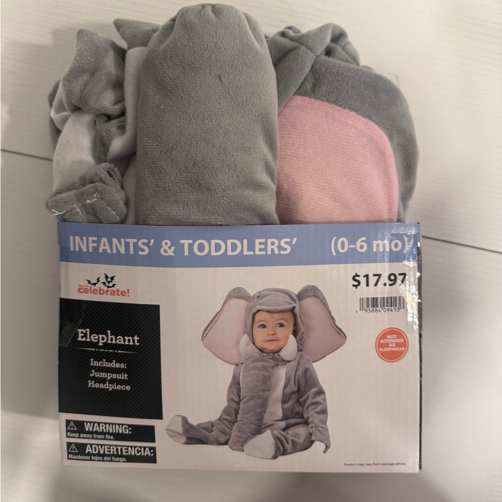 Infant Elephant Costume 0-6mo
